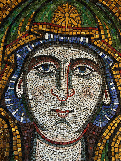 Лик Оранты - мозаика колокольни Троицкой церкви Соловецкой пустыни в Фаустово